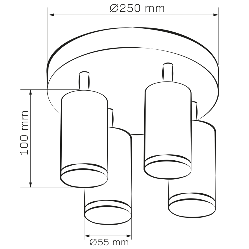 LED RGBW dimmbarer Badezimmer-Spot TURYN 4xGU10/6,5W/230V 2700-6500K Wi-Fi IP44 schwarz