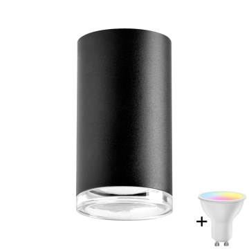 LED RGBW dimmbarer Badezimmerspot TURYN 1xGU10/4,8W/230V 3000K IP44 schwarz + Fernbedienung