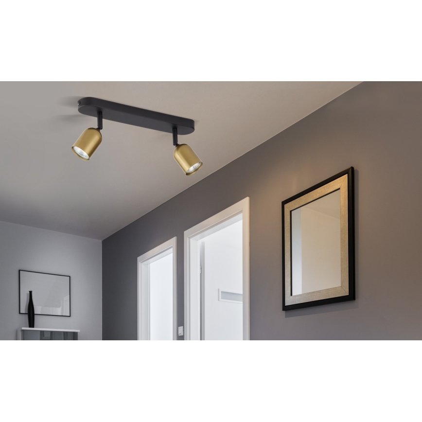 LED RGBW dimmbarer Deckenspot TOP 2xGU10/6,5W/230V 2700-6500K gold/schwarz