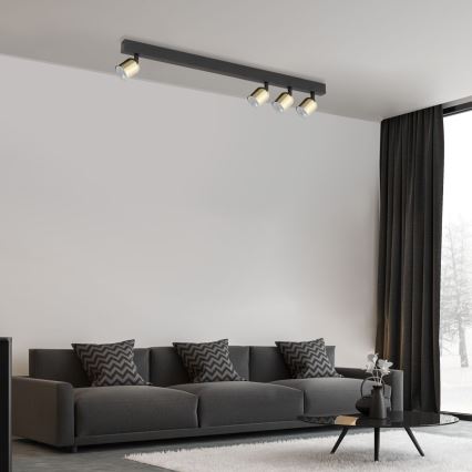 LED RGBW dimmbarer Deckenspot TOP 4xGU10/6,5W/230V 2700-6500K schwarz/gold
