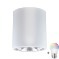LED RGBW dimmbarer Einbaustrahler JUPITER 1xE27/6,5W/230V 2700-6500K Wi-Fi Ø 13 cm weiß