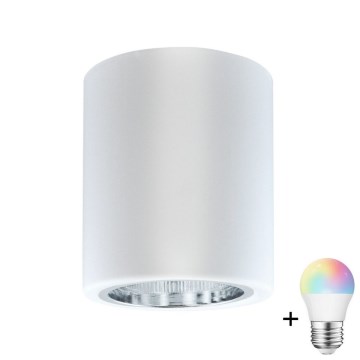 LED RGBW dimmbarer Einbaustrahler JUPITER 1xE27/6,5W/230V 2700-6500K Wi-Fi Ø 9,8 cm weiß
