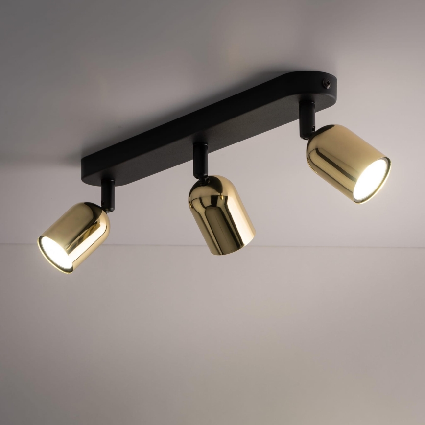 LED RGBW dimmbarer Einbaustrahler TOP 3xGU10/6,5W/230V 2700-6500K schwarz/gold