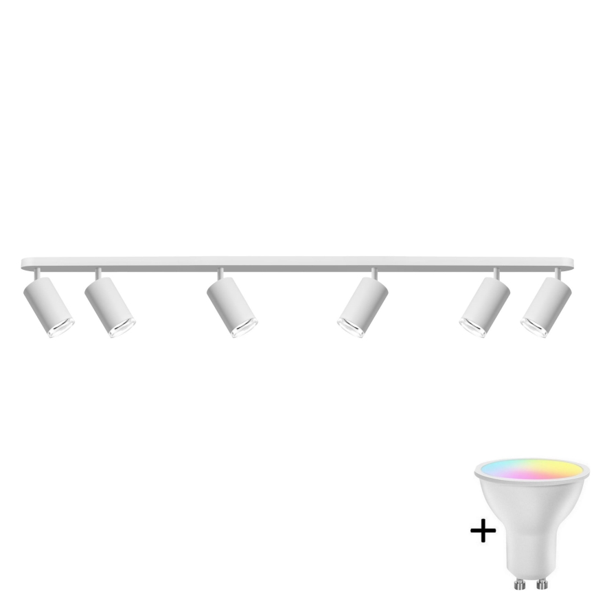 LED RGBW dimmbares Badezimmer-Einbaustrahler TURYN 6xGU10/6,5W/230V 2700-6500K Wi-Fi IP44 weiß