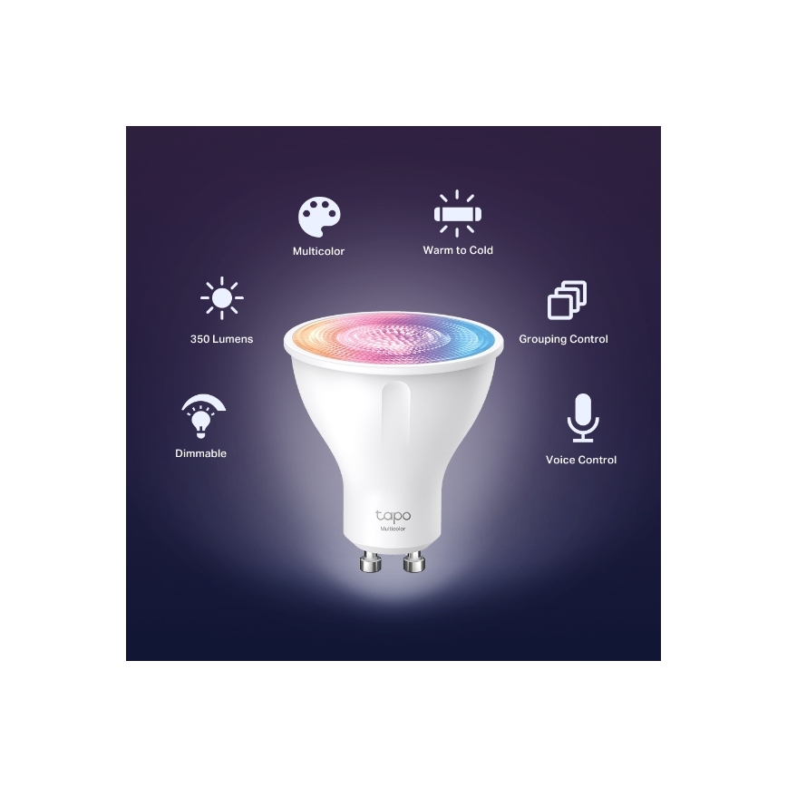 LED RGBW dimmbares Leuchtmittel GU10/3,7W/230V 2200-6500K Wi-Fi - TP-Link