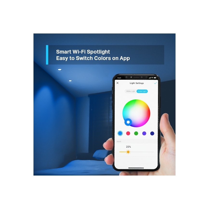 LED RGBW dimmbares Leuchtmittel GU10/3,7W/230V 2200-6500K Wi-Fi - TP-Link