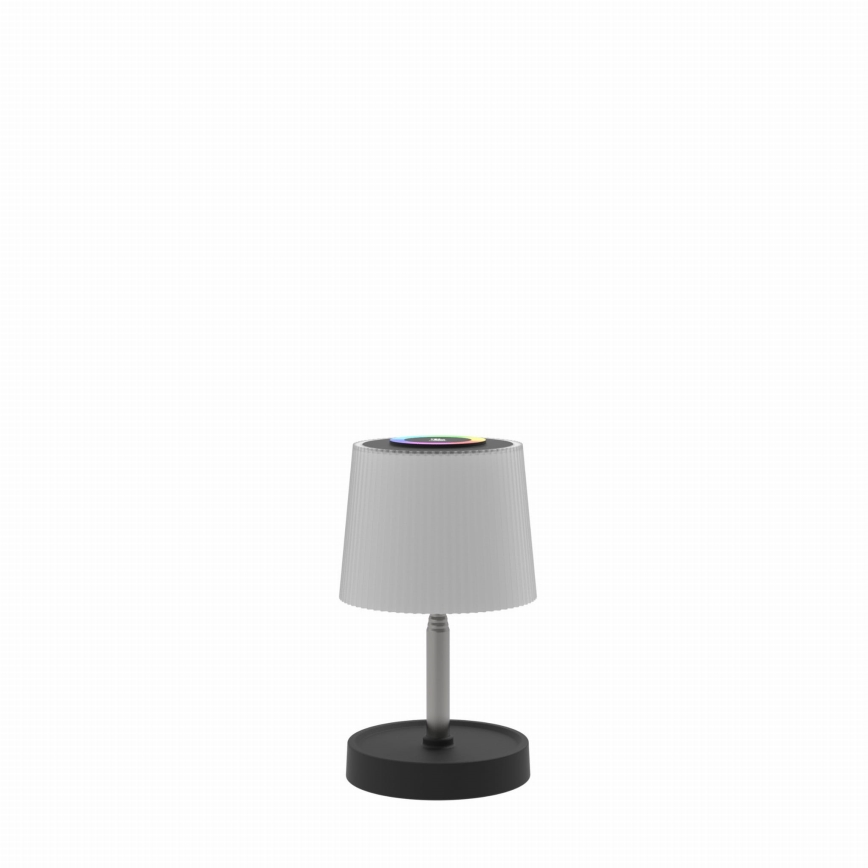 Lampada da tavolo ricaricabile per esterni a sfioramento, dimmerabile, LED RGBW, 2W/5V, IP44, 1200 mAh, grigio