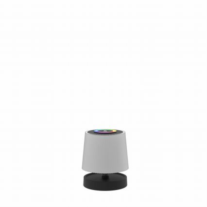 Lampada da tavolo ricaricabile per esterni a sfioramento, dimmerabile, LED RGBW, 2W/5V, IP44, 1200 mAh, grigio