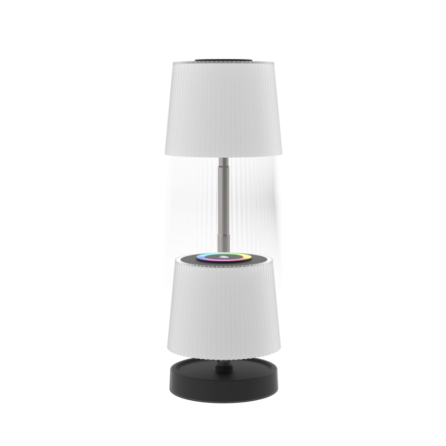 Lampada da tavolo ricaricabile per esterni a sfioramento, dimmerabile, LED RGBW, 2W/5V, IP44, 1200 mAh, grigio
