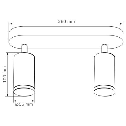 LED RGBW faretto da bagno dimmerabile TURYN 2xGU10/6,5W/230V 2700-6500K Wi-Fi IP44 nero