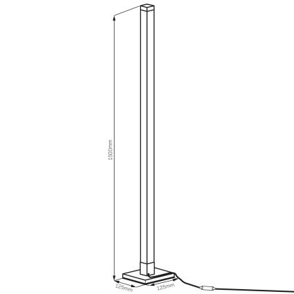 LED RGBW Lampada da terra con dimmer MAGICAL LED/7W/230V + telecomando