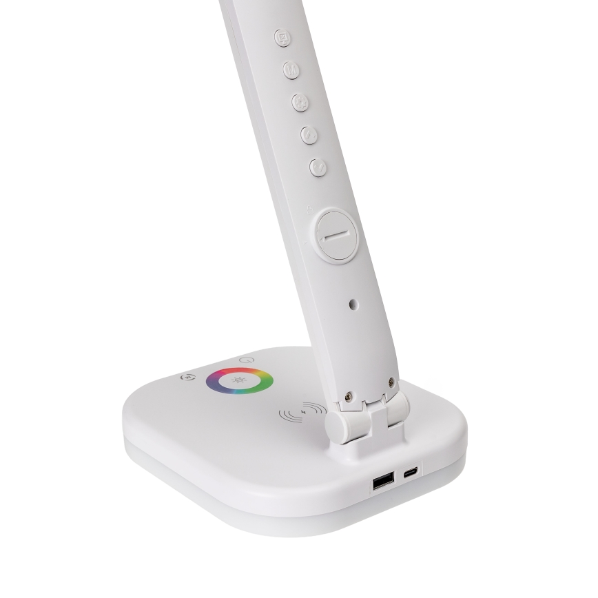 LED RGBW Lampada da tavolo touch dimmerabile con ricarica wireless, display e Porta USB MAGNUS LED/6W/5V 3000-6500K bianco