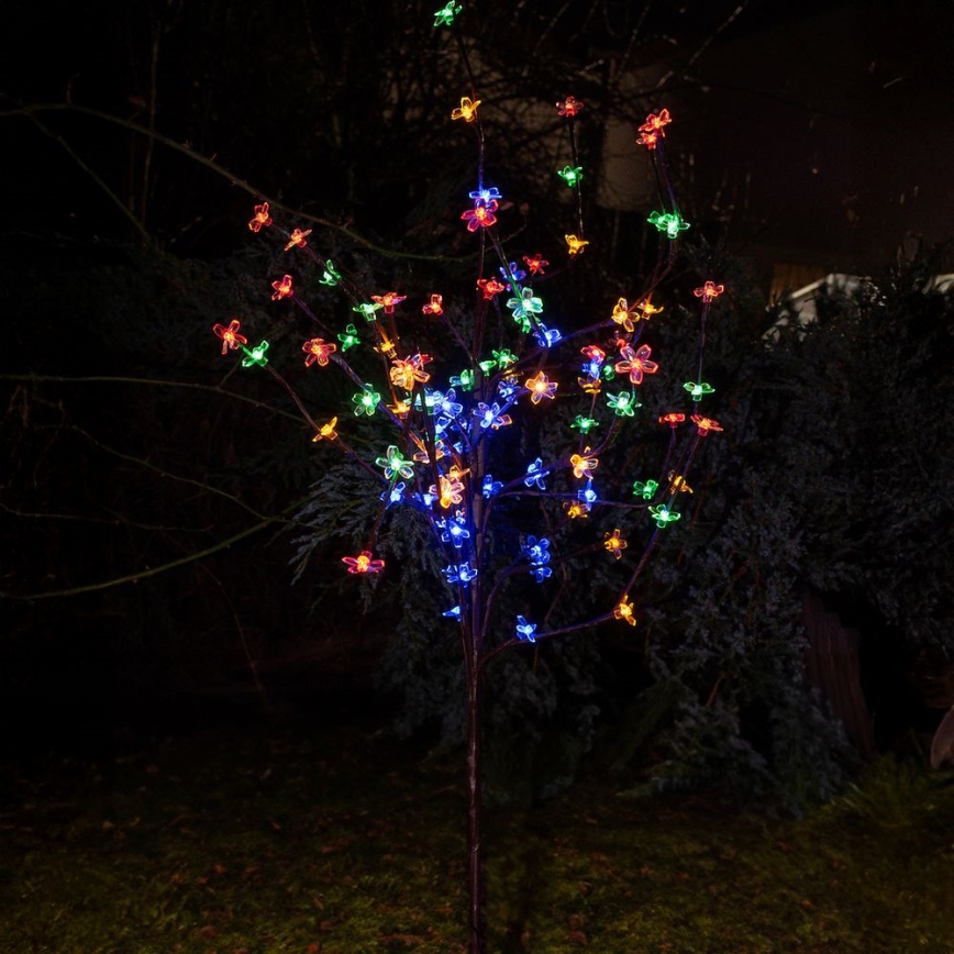 LED RGBW Lampada solare TREE LED/0,1W/1,2V 600 mAh IP44 marrone