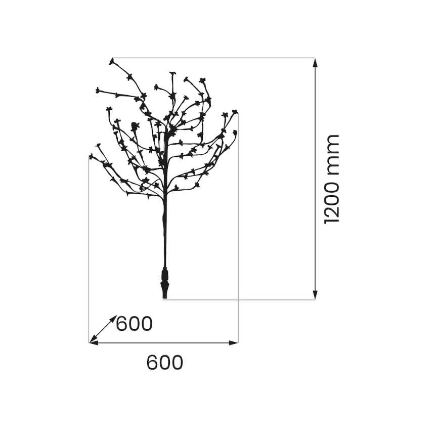 LED RGBW Lampada solare TREE LED/0,1W/1,2V 600 mAh IP44 marrone
