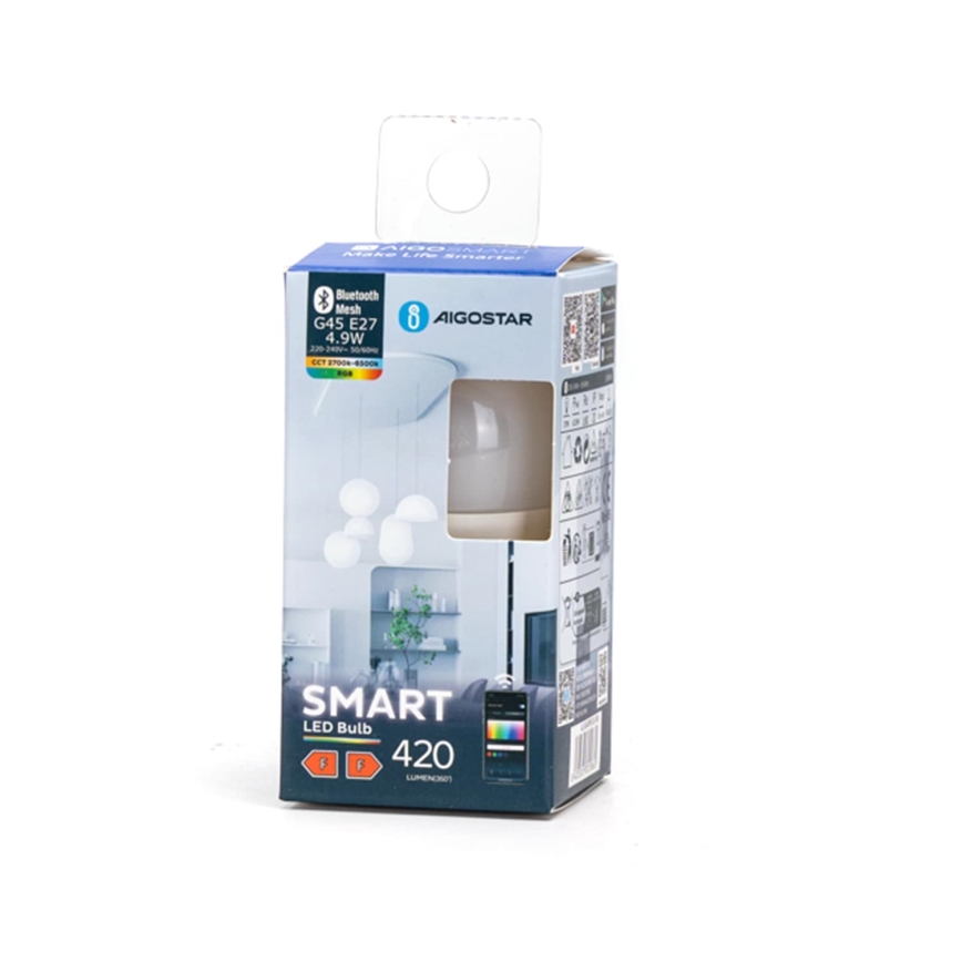 Lampadina LED RGBW dimmerabile MESH Smart G45 E27/4,9W/230V 2700-6500K - Aigostar