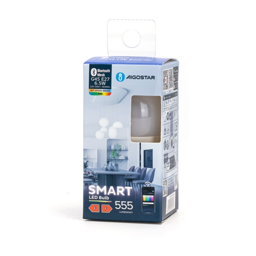 Dimmbare LED-RGBW-Lampe G45 E27/6,5W/230V 2700-6500K - Aigostar
