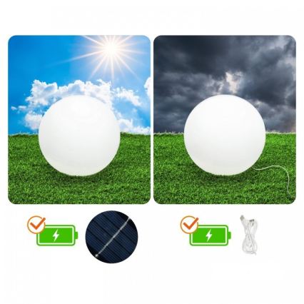 Lampe solaire dimmable LED RGBW GARDEN BALL LED/5W/3,7V 3000K IP54 2200 mAh Ø 40 cm + télécommande