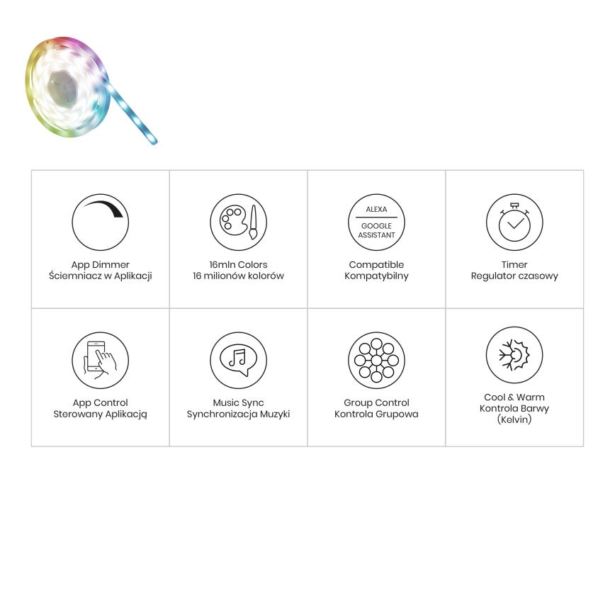 LED RGBW Striscia bagno dimmerabile LED/12,5W/12V IP65 5m Wi-Fi Tuya