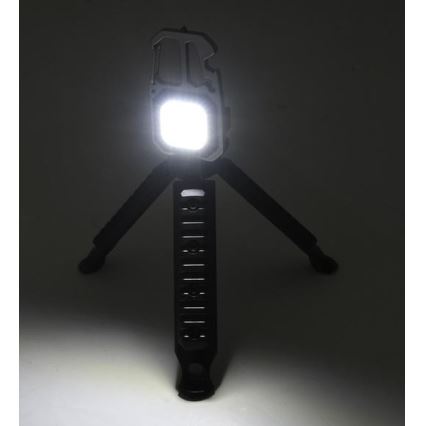 LED Ricaricabile multifunzione torcia con un supporto LED/USB-C 400 mAh