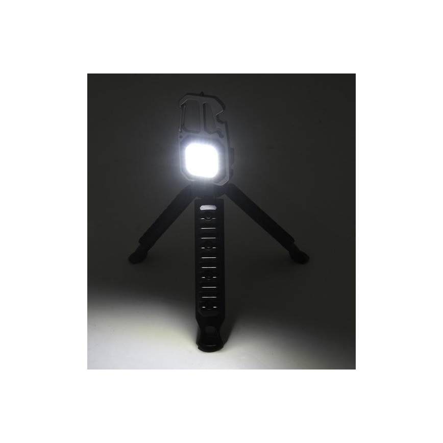LED Ricaricabile multifunzione torcia con un supporto LED/USB-C 400 mAh
