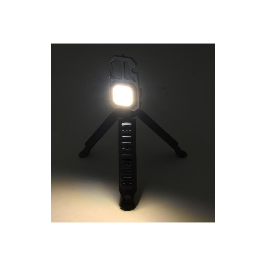 LED Ricaricabile multifunzione torcia con un supporto LED/USB-C 400 mAh