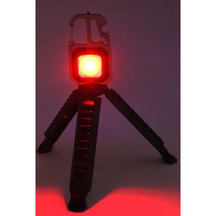 LED Ricaricabile multifunzione torcia con un supporto LED/USB-C 400 mAh