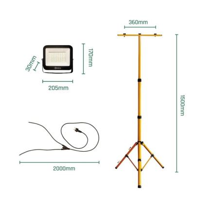 LED Riflettore con il supporto NOCTIS 2xLED/50W/230V 4000K IP65