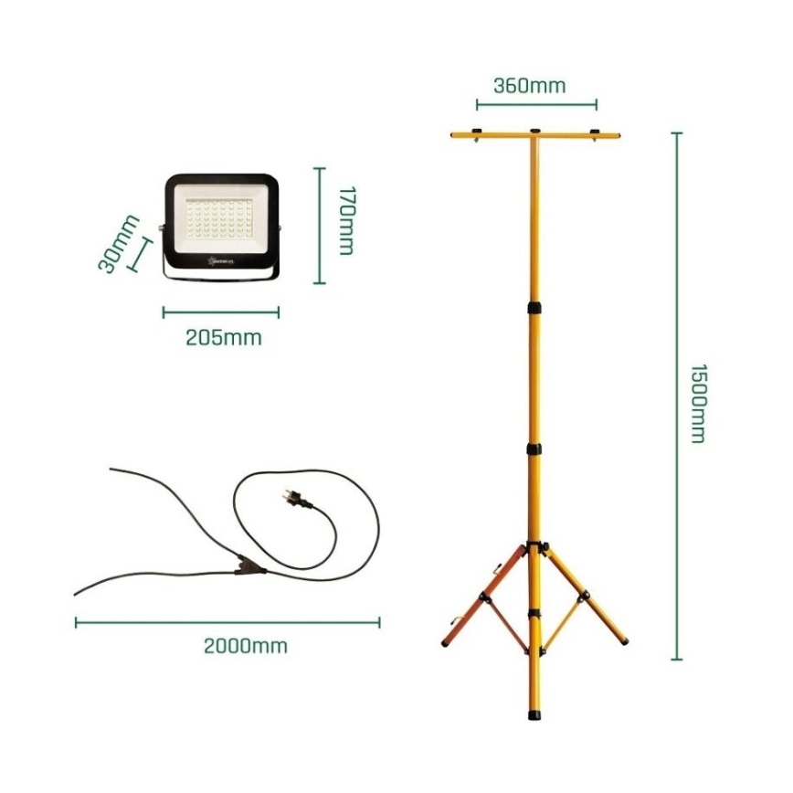 LED Riflettore con il supporto NOCTIS 2xLED/50W/230V 4000K IP65