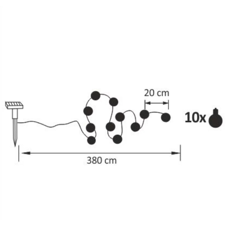 LED Solar catena decorativa LED/1,2V 3,8 m IP44