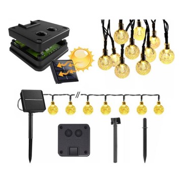 LED-Solar-Deko-Lichterkette 50xLED/8 Funktionen 500 mAh 9,5 m IP67 warmweiß