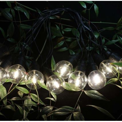 LED Solar-Lichterkette 10xLED/0,5W/4,5V 12 m 3000K IP44 1200 mAh + Fernbedienung