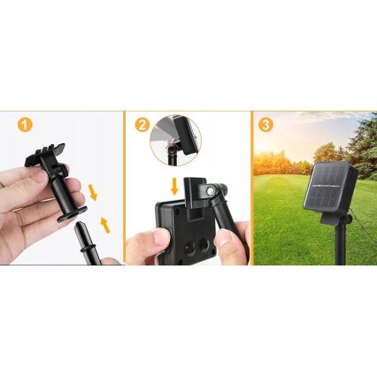 LED-Solar-Lichterkette 30 LEDs/8 Funktionen 500 mAh 6,5 m IP67 warmweiß