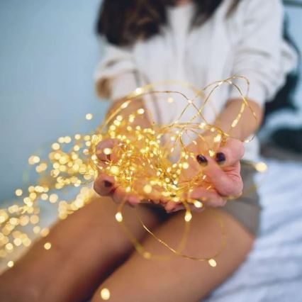 LED Solar-Lichterkette LED/2,4W/1,2V 1xAA 15 m IP44 3000K 600 mAh