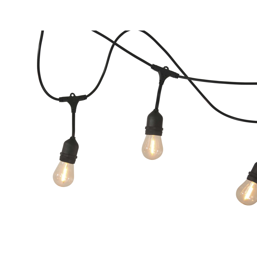 LED dimmbare solarbetriebene Außenlichterkette PARTY 10xE27/3,7V 1800 mAh 10 m IP44 + Fernbedienung