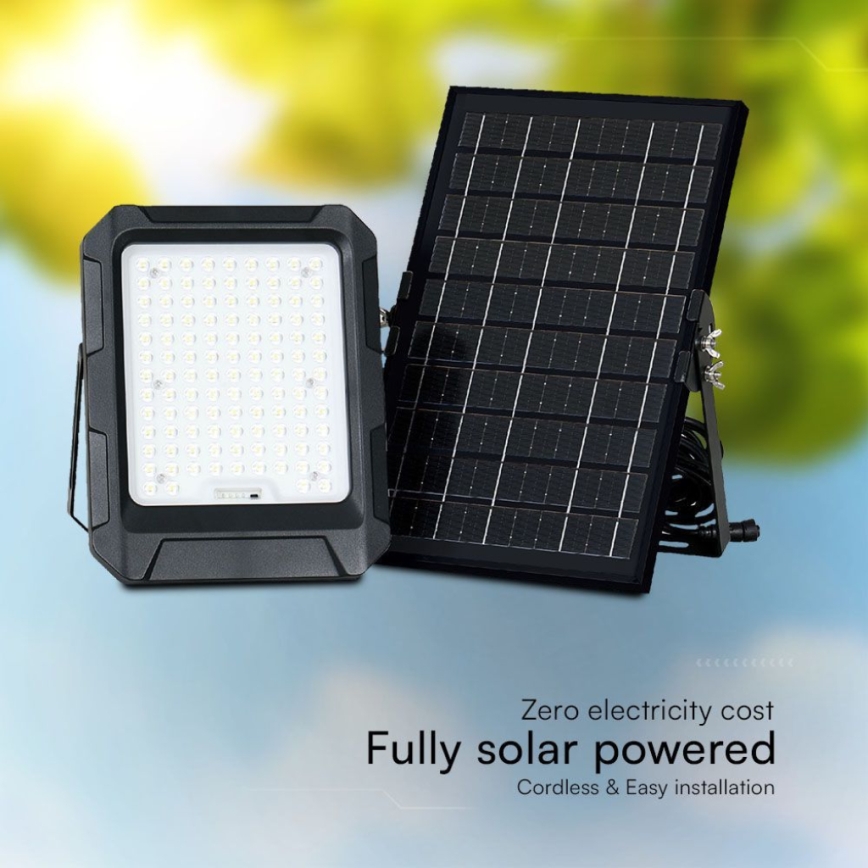 LED Solar per riflettore LED/10W/3,7V IP65 4000K nero + telecomando