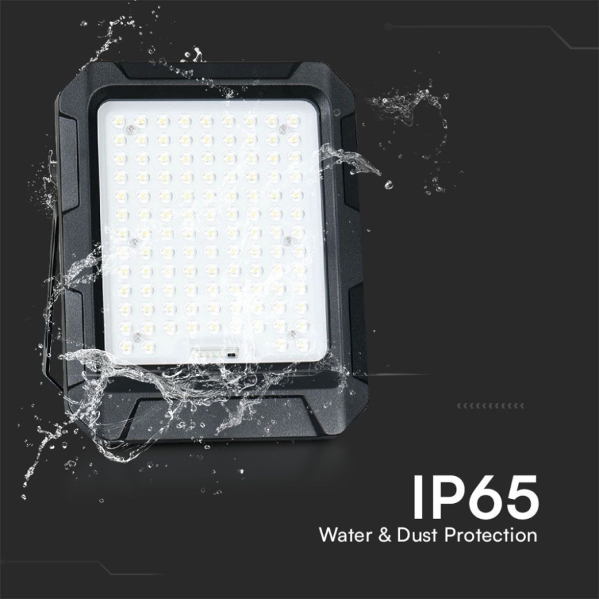 LED Solar per riflettore LED/10W/3,7V IP65 4000K nero + telecomando