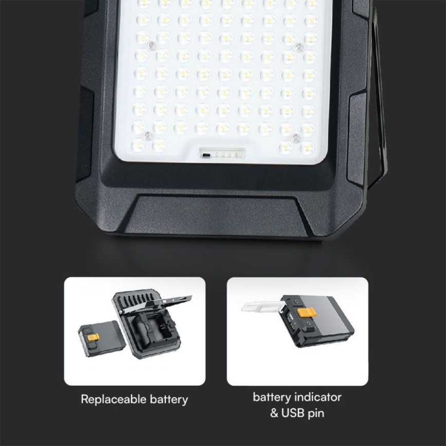 LED Solar per riflettore LED/10W/3,7V IP65 4000K nero + telecomando