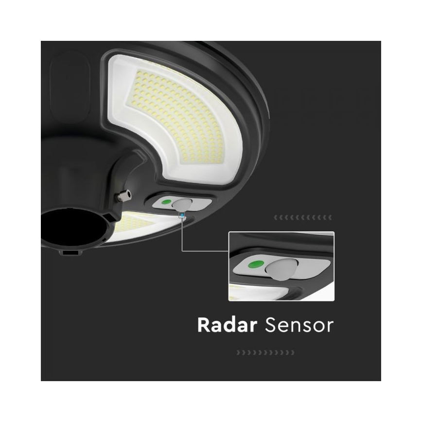 LED-Solar-Straßenlaterne mit Sensor LED/10W/3,2V IP65 4000K + Fernbedienung