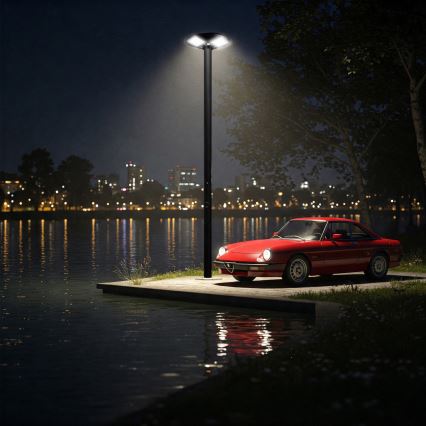 Dimmbare LED-Solar-Straßenlaterne mit Sensor LED/15W/6V 11000 mAh 6500K IP65 schwarz + Fernbedienung
