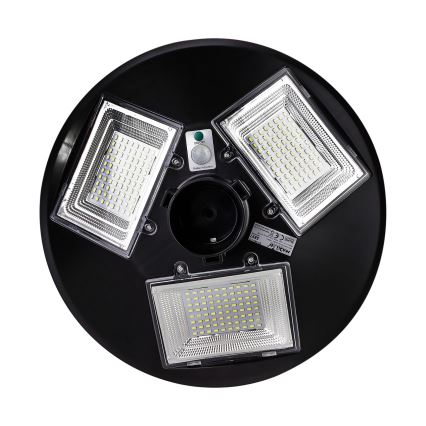 Dimmbare LED-Solar-Straßenlaterne mit Sensor LED/15W/6V 11000 mAh 6500K IP65 schwarz + Fernbedienung