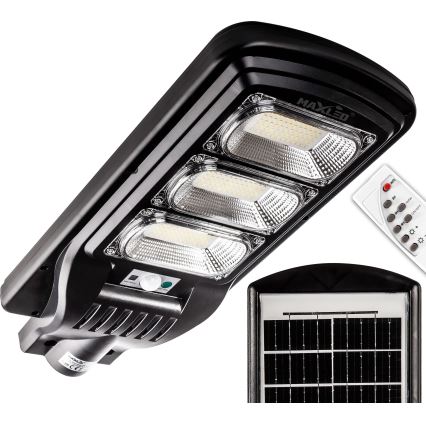 Dimmbare LED-Solar-Straßenlaterne mit Sensor LED/180W/6V 11000 mAh 6500K IP65 schwarz + Fernbedienung