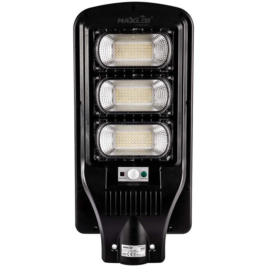 Dimmbare LED-Solar-Straßenlaterne mit Sensor LED/180W/6V 11000 mAh 6500K IP65 schwarz + Fernbedienung