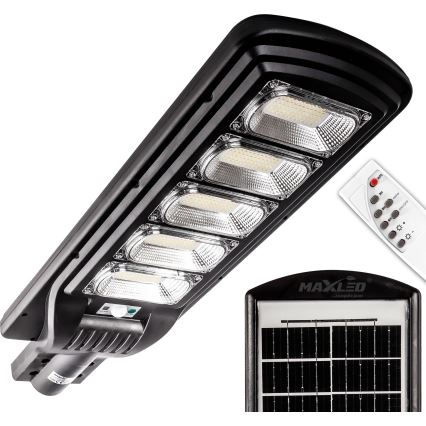 Dimmbare LED-Solar-Straßenlaterne mit Sensor LED/300W/6V 16500 mAh 6500K IP65 schwarz + Fernbedienung