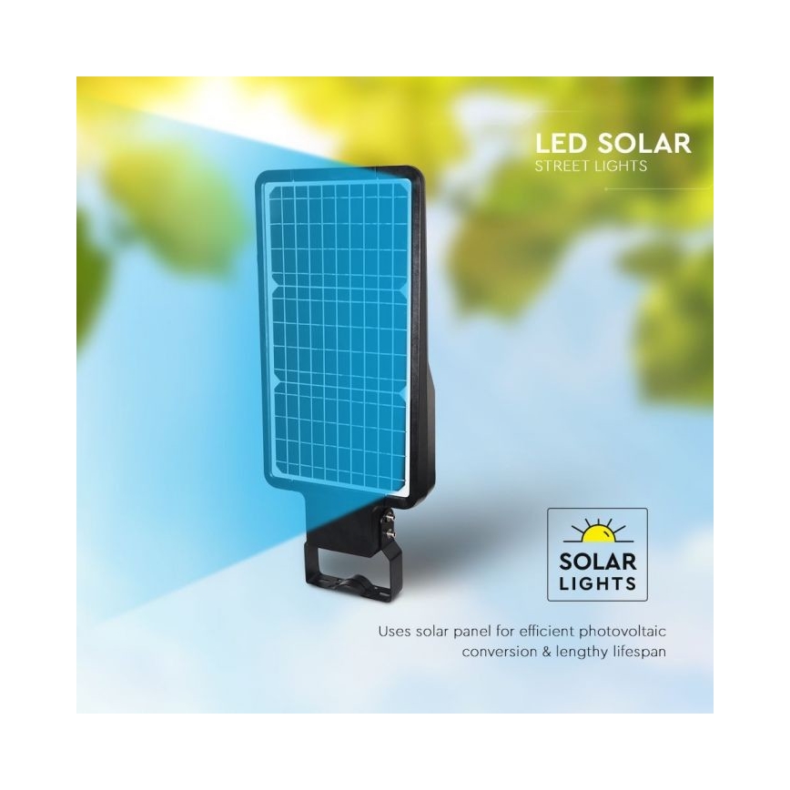 LED-Solar-Straßenlaterne mit Sensor LED/40W/9,6V IP65 6000K + Fernbedienung