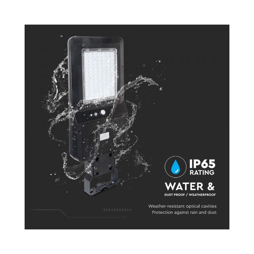 LED-Solar-Straßenlaterne mit Sensor LED/40W/9,6V IP65 6000K + Fernbedienung