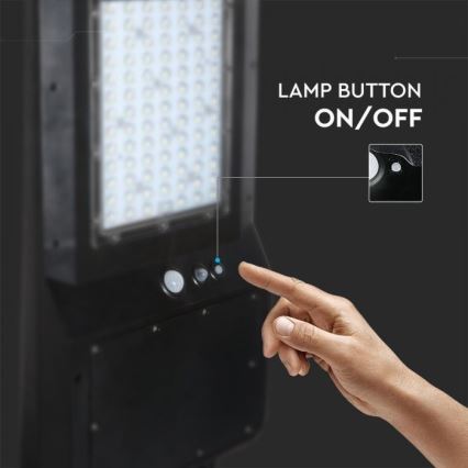 LED-Solar-Straßenlaterne mit Sensor LED/40W/9,6V IP65 6000K + Fernbedienung