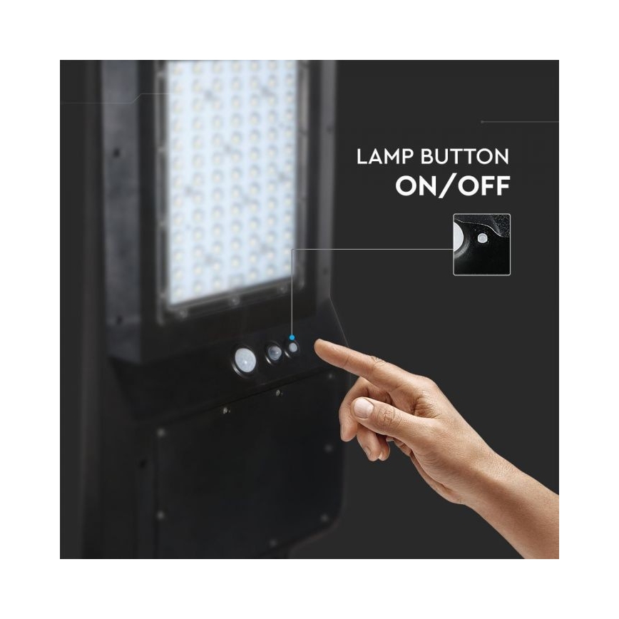 LED-Solar-Straßenlaterne mit Sensor LED/40W/9,6V IP65 6000K + Fernbedienung