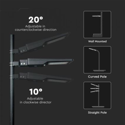 LED-Solar-Straßenlaterne mit Sensor LED/40W/9,6V IP65 6000K + Fernbedienung