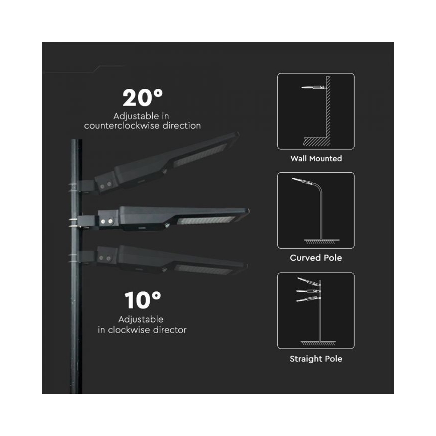 LED-Solar-Straßenlaterne mit Sensor LED/40W/9,6V IP65 6000K + Fernbedienung