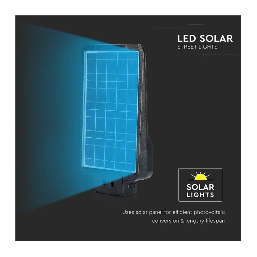 LED-Solar-Straßenleuchte mit Sensor LED/15W/7,4V 6000K IP65 5400 mAh